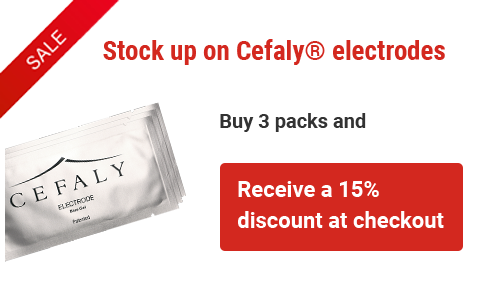 Stock up on Cefaly® electrodes - Buy 3 packs and Receive a 15% discount at checkout